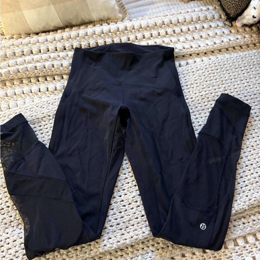 lululemon athletica Black Mesh Panel Leggings